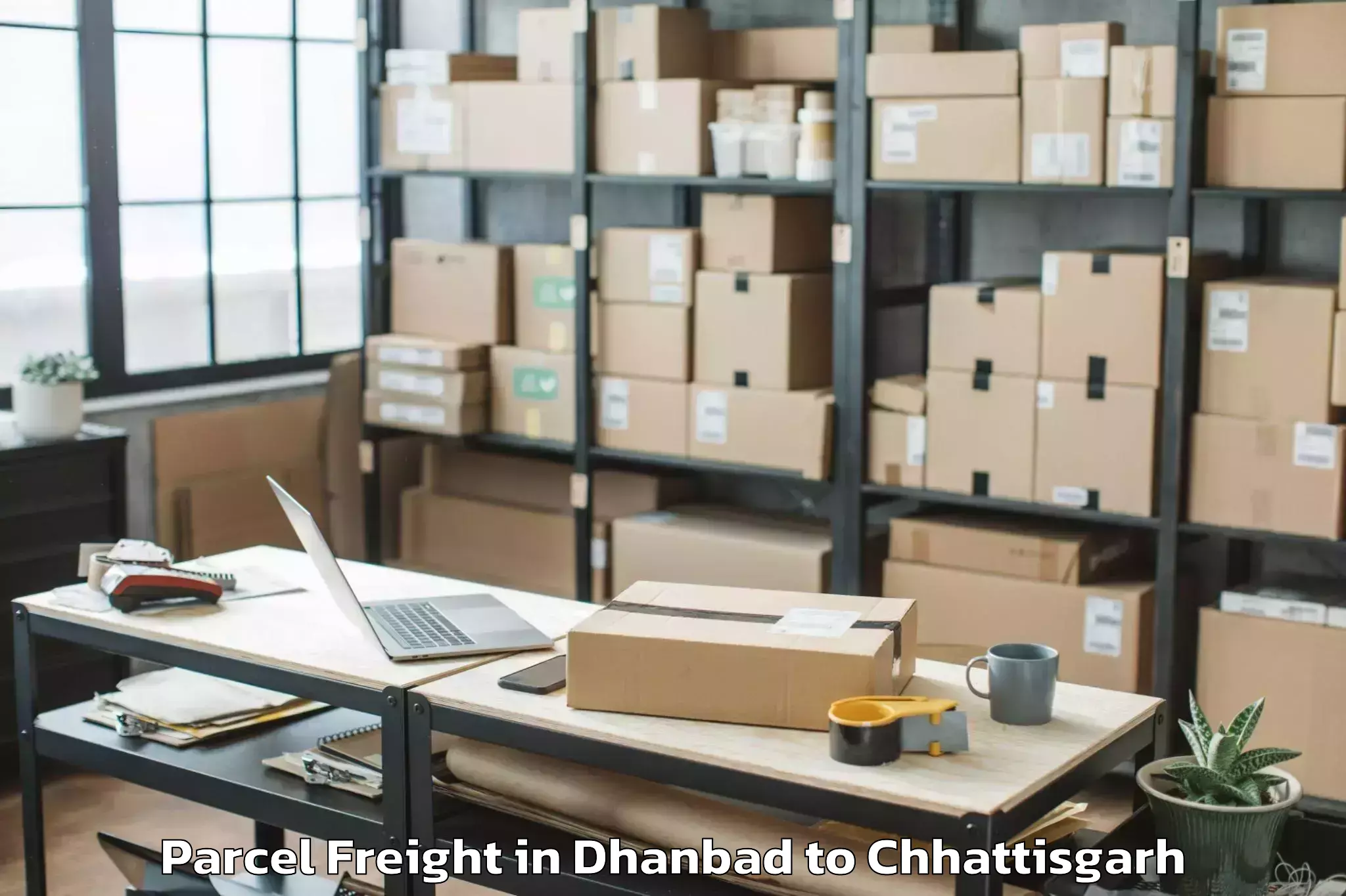 Discover Dhanbad to Chakarbhatha Parcel Freight